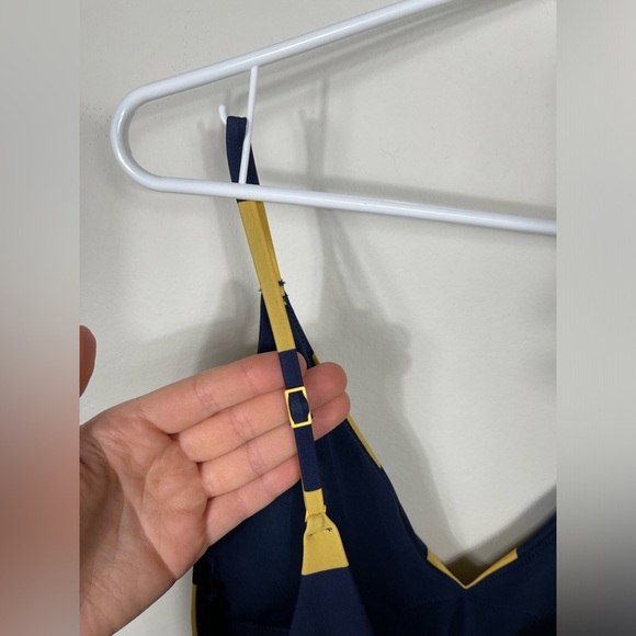 Aerie Deep V Swimsuit Yellow and Navy Size M - Picture 8 of 10